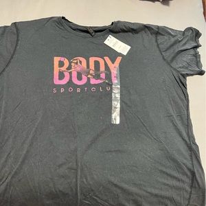 Post Sweat Organic T-Shirt Washed Black Body Sport Club